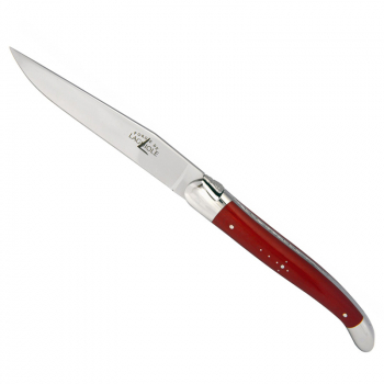 Forge de Laguiole steak knife, cimpressed fabrik dishwasher safe, red