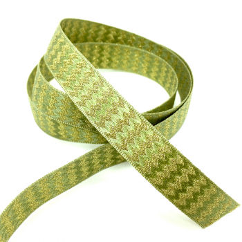 Gift ribbon, tape, green, zigzag pattern