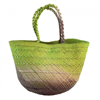 Guanabana Tote Canasto Bag S, Iraca,green-beige-grey