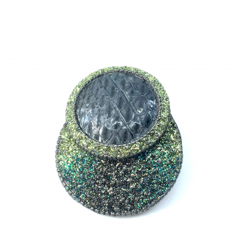 KMO Earclips Cami Snakeskin leather green, accent camelite green