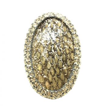 Kmo ring Nika, Glitter gold, Schlangenleder natur, top