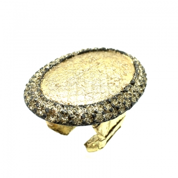 Kmo ring Nika, Snake gold Glitter gold,  front