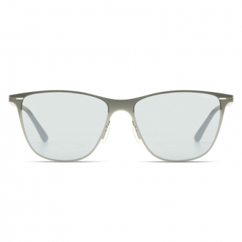 Komono Zane Sonnenbrille matt silber  Metallrahmen, blau getönte Gläser, front