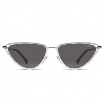 Komono Sunglasses Gigi silver, smoke lenses triangular, front