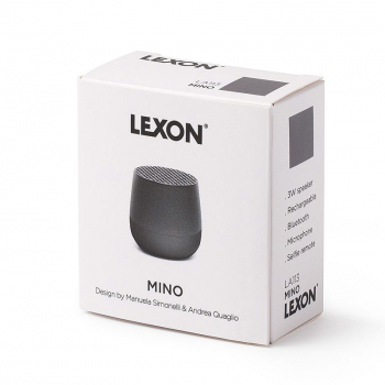 Lexon mini bluetooth lautsprecher Mino Alu matt schwarz, Verpackung geschlossen