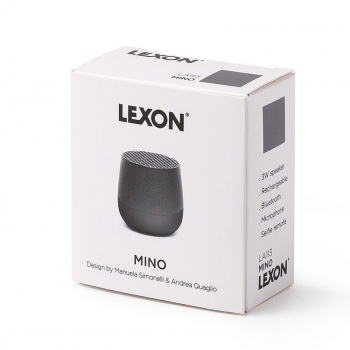 Lexon bluetooth speaker Mino Alu matte limegreen gift box close