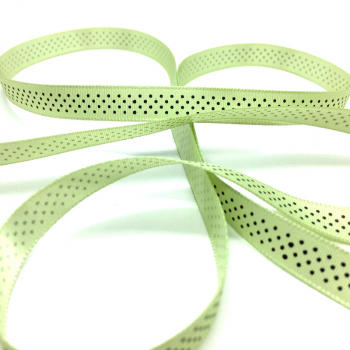 Gift ribbon Dottela Colour green, Width 10 mm  without wire edge