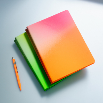 Nuuna, Notebook Colour Clash Light, Flex cover from smooth bonded leather minidots pages, burn pink-orange gradient, style