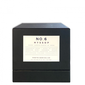 Photo Genics, scented candle, glass fragrance No6 Hyssop, style