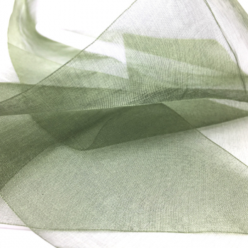 ORGANDY ribbon Material organdy  Colour olive Width 75mm,   without wire edge, detail