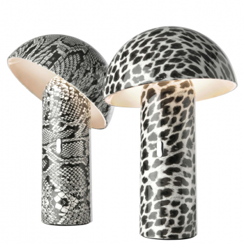 Sompex Svamp,LED akku table lamp snake design black-white and Leopard