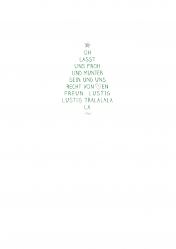 Trixi Gronau Weihnachtskarte Tanne laßt uns froh und..., gelackt, detail