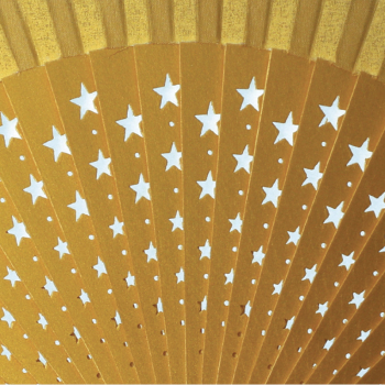 Vera Pilo, Fan, Estrelle, Stars, gold-yellow, detail