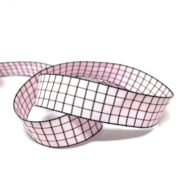 ribbon, Carre, 30 mm, checkered rosé black