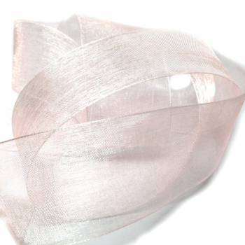 Gift ribbon transparent organza rose, with woven edge