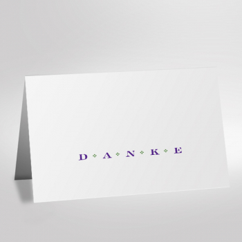 Trixi Gronau THANK YOU Card B6 Color Offset Printing purple, horizintal format