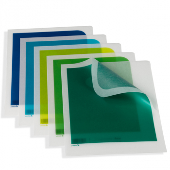 Julifoli Dokumentenhüllen, DIN A4, 5 Farben, dunkelgrün, hellgrün, lime, petrol, blau