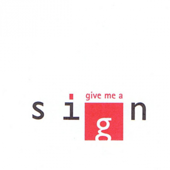 Trixi Gronau GIVE ME A SIGN Greeting Card, Color Offset printing red and black , detail