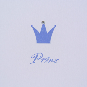 Trixi Gronau Prinz Babycard Swarovski Elements blue Color Offset Printing blau detail Crown