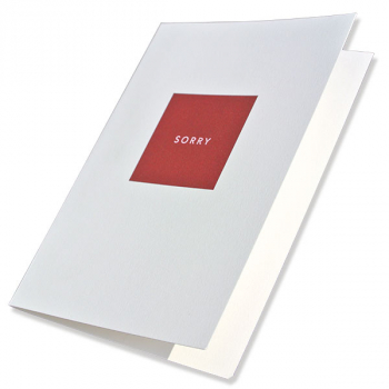 Sorry card, A5, white, print pink and bordeaux