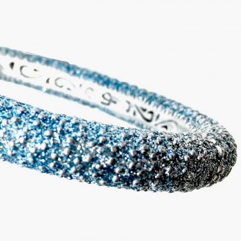 Kmo bangle turquoise silber glitter with magnetic closure, detail