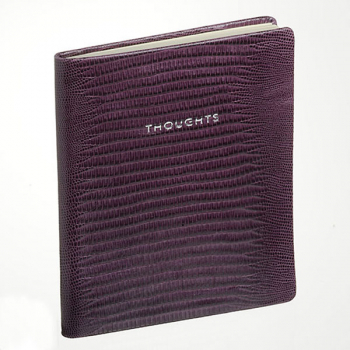 Notebook, leather bound diary, purple, Trixi Gronau