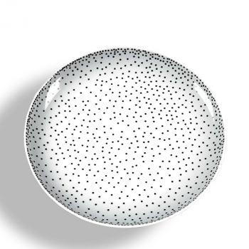 Porcelain dish, Reichenbach, Medina, black & white, dots, Ø 20 cm