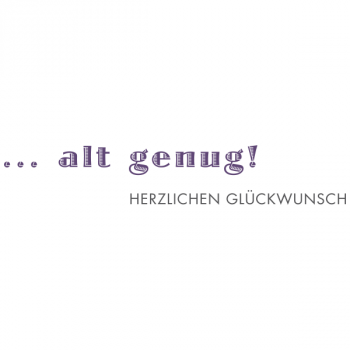 Trixi Gronau • Old Enough Greeting Card,Offset Printing grey purple, Detail