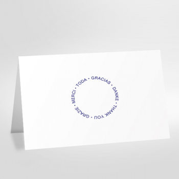 Trixi Gronau THANK YOU ROUND Card B6 multilingual Color Offset Printing blue