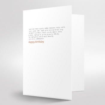 Happy Birthday Greeting Card, Color white Offset printing red and grey