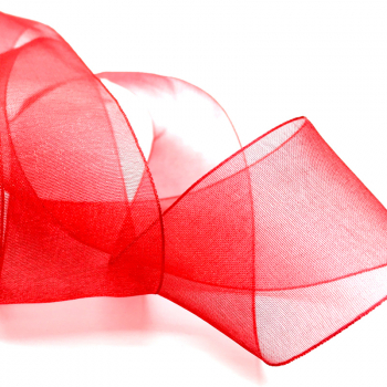 gift ribbon, organza, red, woven edge