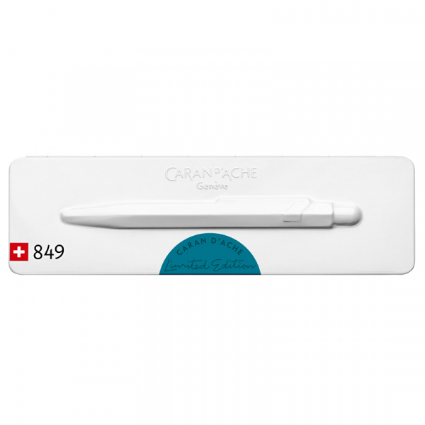 caran d Ache 849 ballpoint Claim Your Style 3 Ice Blue, case front