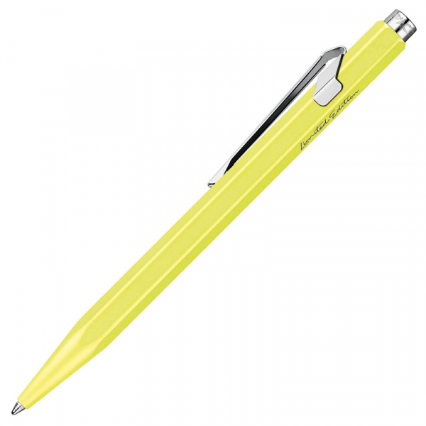 Caran d'Ache 849 ballpoint pen, neon fluo pastel yellow, top