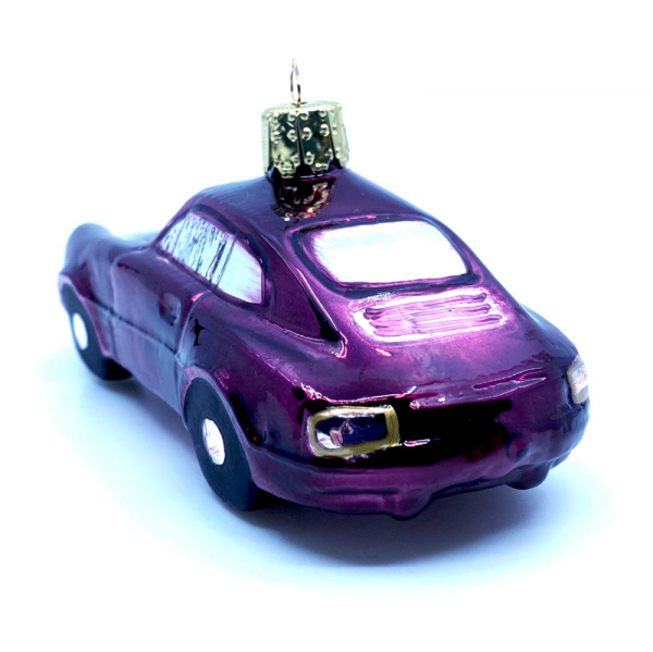 Christborn Weihnachtsanhänger Porsche 911, aubergine, Rückansicht