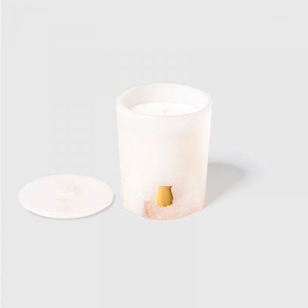 Cire Trudon, scented candle, in alabaster, Abd al Kader, Les Albatres, Offen mit Deckel