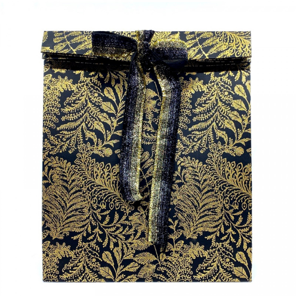 Folding Box golden Garden Black print Gold, front