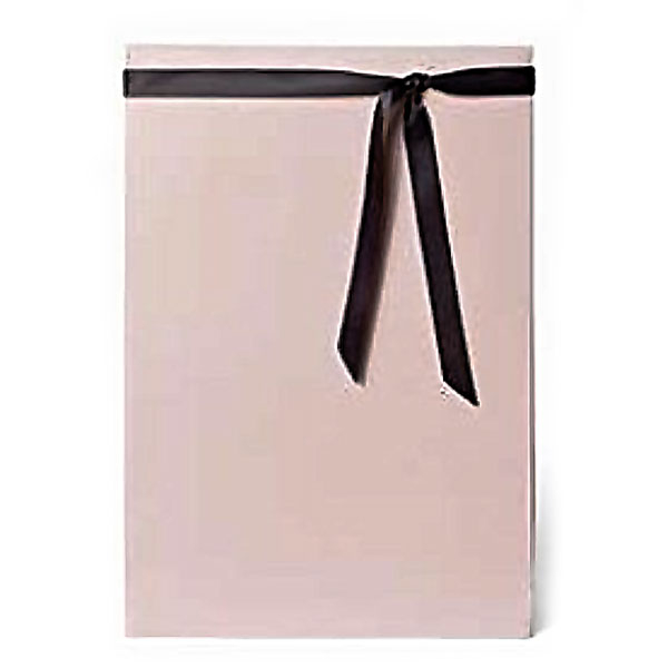 Geschenkverpackung, Geschenktasche, Nudi, nude, apricot mit Geschenkband, schwarz