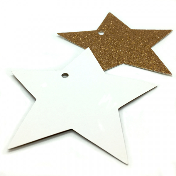 Gift Tags, Star-pink-gold-glitter,backside