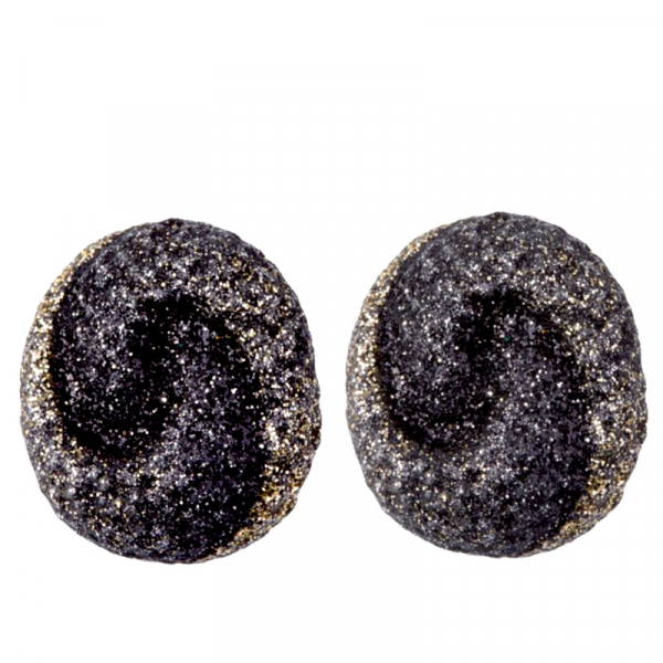 KMO Earclips Filo Glitter black, front