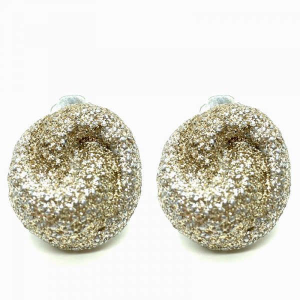 KMO Earclips Filo Glitter gold, front