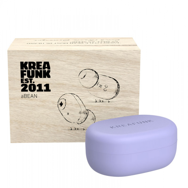 Kreafunk bluetooth in Ear headphones aBean spring lavender, wooden box