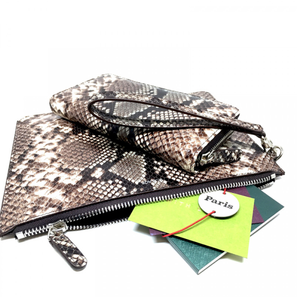 Nurage, Clutch pitone stampato nature,  style