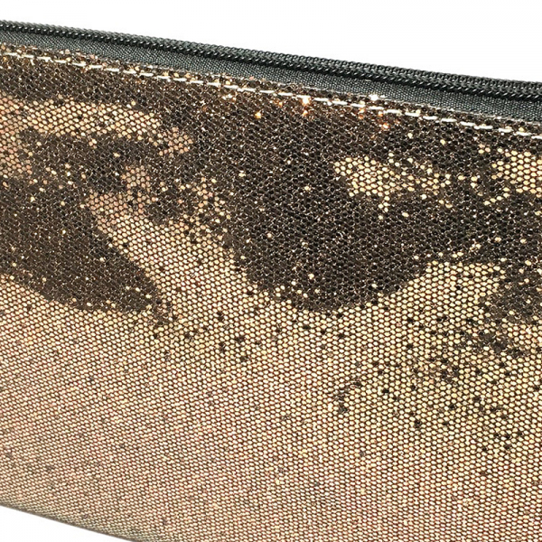 Nurage, Zip-Clutch Glitter bronze detail