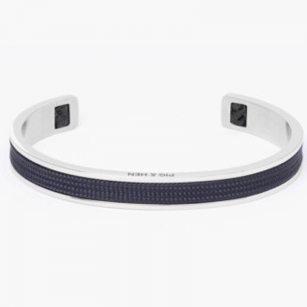 Pig& Hen, bangle, Navarch 9mm, navy | silver