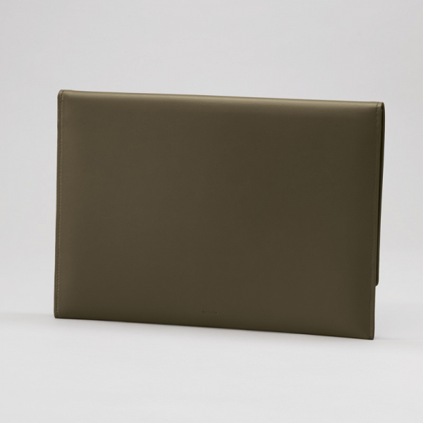 Treuleben leather Laptop Cache  ranger green, back