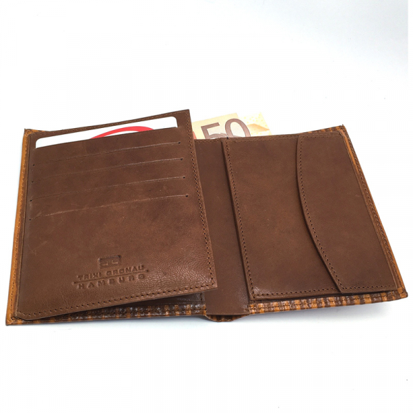 Trixi Gronau Men's wallet Kai with coin purse, brown, inside