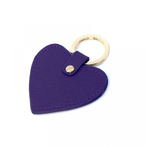 Trixi Gronau leather key fob Sunny purple side