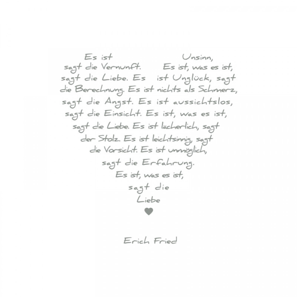 Painting on canvas white love poem, print grey, sideview