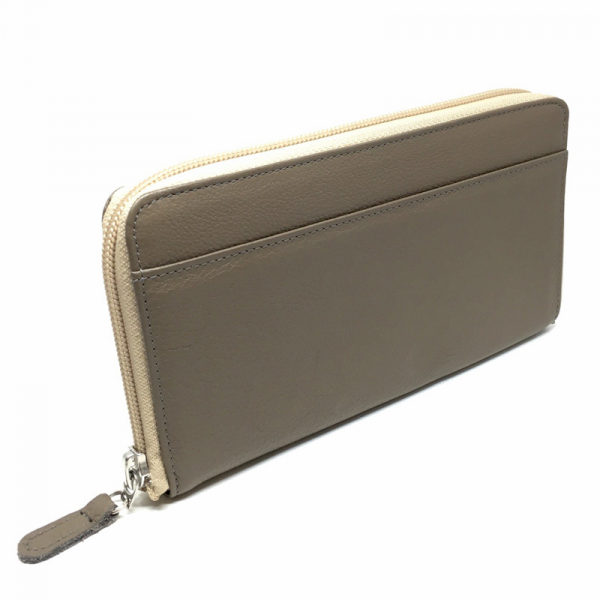 Trixi Gronau, Zipp Purse Fleur, Leather, Color beige, side