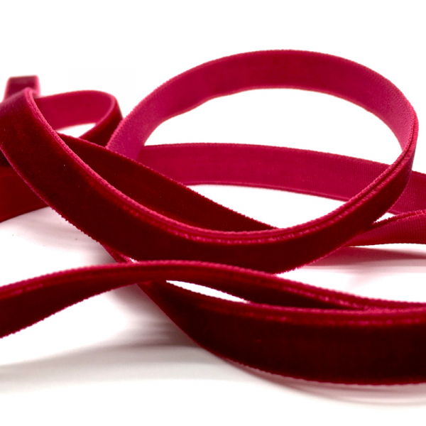 Gift ribbon Velvet Colour bordeaux  Width 9 mm  without wire edge